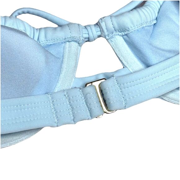 Xhiliration Junior's Women's Blue Shirred Underwire Adjustable Bikini Top New! - Picture 7 of 12